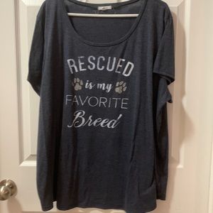 Maurices “Rescued”  Distressed T shirt